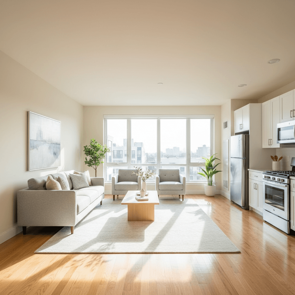 Freshly cleaned empty apartment unit ready for new residents