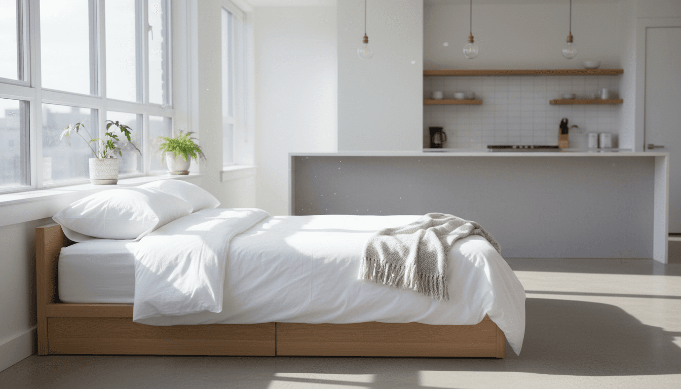 Bright, freshly cleaned apartment interior with natural light