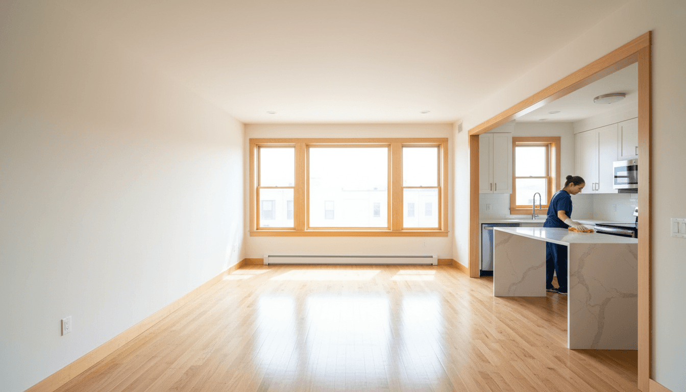 Freshly cleaned vacant apartment living room ready for new tenants